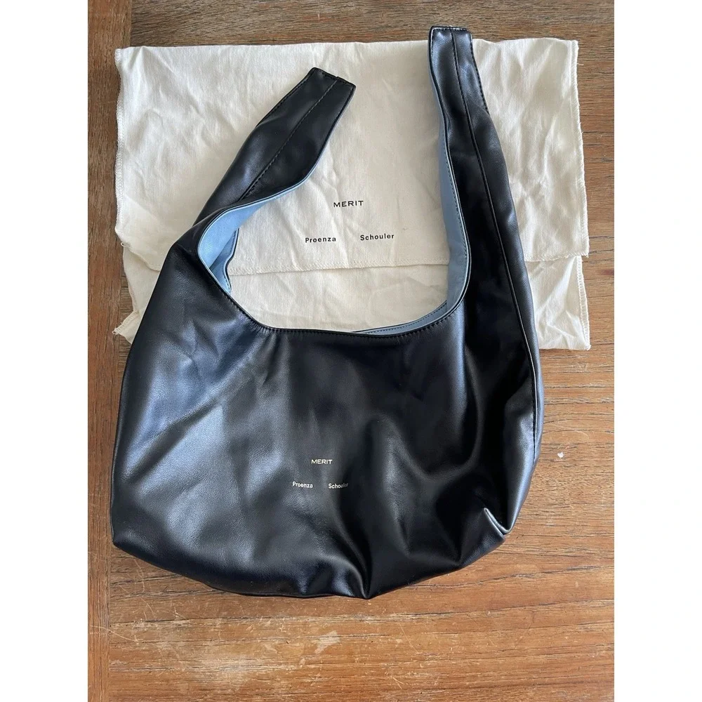MERIT Proenza Schouler Reversible Vegan Leather Cosmetics Bag w/ Dust Bag